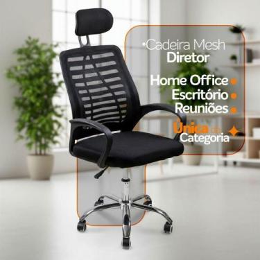 Imagem de Kit 6 Cadeiras Escritório Diretor Tela Mesh Encosto + E-book - Oficial