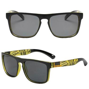 Imagem de Óculos De Sol Masculino Polarizado Amarelo Anti-Reflexo Clássico Fashi