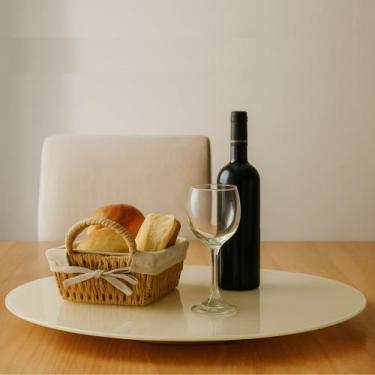 Imagem de Centro de Mesa Prato Giratório Vidro Temperado Off White 60cm - Reduna