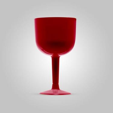 Imagem de Taça Acrílica Pit-500 500ml Gin Vermelho Glass - 04 unid - PLASTILANIA