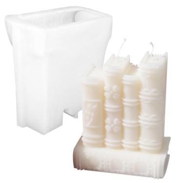 Imagem de Molde de silicone para livro 3D, grande, retrô, em forma de livro, molde de silicone para fabricação de velas perfumadas, sabonetes