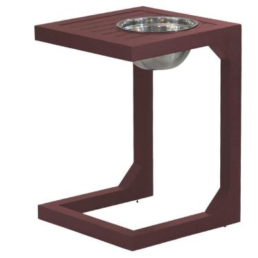 Imagem de Mesa Lateral Em Alumínio Tampo Balde Ripado Varanda, Jardim Marrom