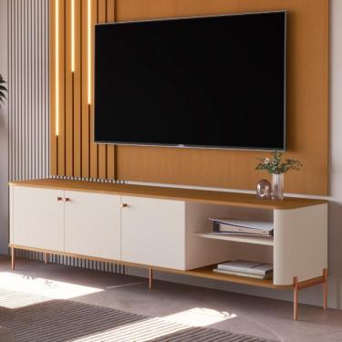 Imagem de Rack Para Tv 70 Polegadas Olaf Off White Nature Bronze