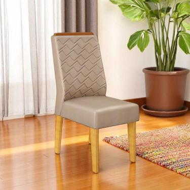 Imagem de Kit 02 Cadeiras De Jantar Estofada Lidia Cedro Veludo Kraft- Mabe Magazine