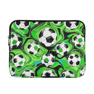Imagem de Bola de futebol verde capa para laptop 15 polegadas capa para computador pasta de transporte
