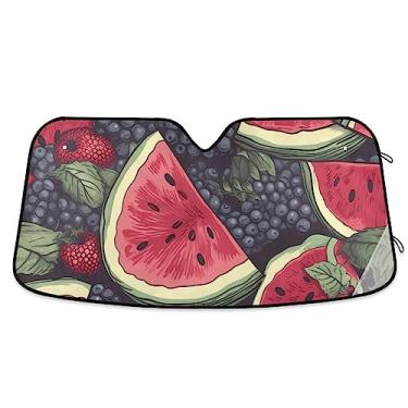 Imagem de American July 4 Melancia, para-sol criativo para para-brisa de carro, proteção UV, persiana dobrável de janela de carro, para carro, SUV, caminhão, acessórios de carro