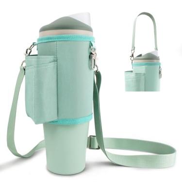 Imagem de BydGxy Bolsa de transporte para garrafa de água com bolso para telefone e suporte para batom Owala 1,134 g FreeSip Tumbler & Owala 1,134 g, alça transversal ajustável e alça, serve para copo Stanley
