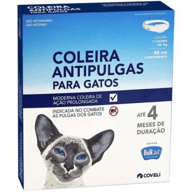 Imagem de Coleira antipulgas bullcat para gatos 40cm e 15g coveli