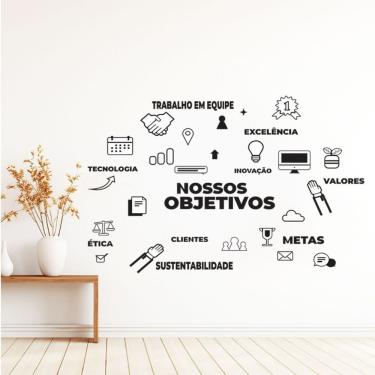 Imagem de Adesivo Parede Empresa Nossos Objetivos Cor Preto