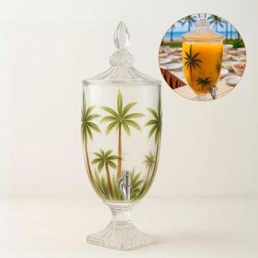Imagem de Suqueira de Vidro Cristal 4,5L Palm Tree Dispenser de Bebidas e Água S