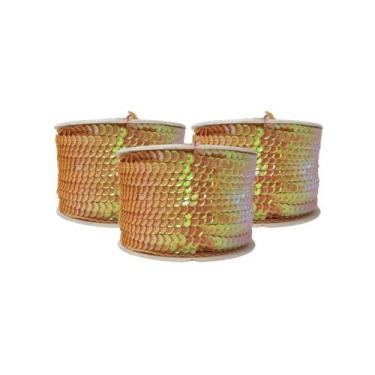 Imagem de Fio Trançado Lantejoula 6mm 50 Metros Carnaval Escolha a Cor - Macall,