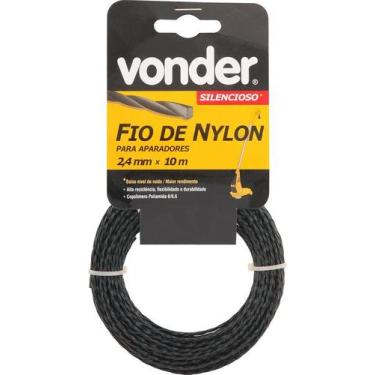 Imagem de Fio Nylon 2,4mmx10m Silencioso Roçadeiras E Aparador Vonder