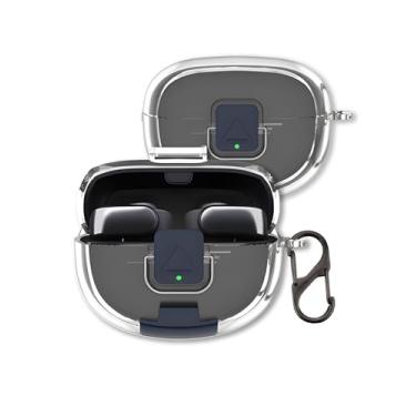 Imagem de Capa para fones de ouvido Bose ultra abertos, capa FJIASTB flexível TPU à prova de choque com trava e mosquetão (transparente)