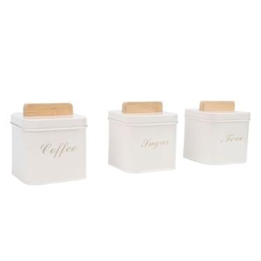 Imagem de VBESTLIFE 3 Pacotes de Lata de chá, Lata Redonda de Folha de Flandres para Grãos de café, Recipiente de chá para Armazenamento de Cozinha, Açúcar Matcha Em pó (Bege)