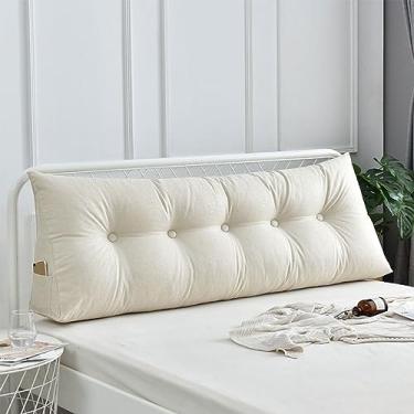 Imagem de Travesseiro confortável para cama lombar, almofada de leitura, encosto, triangular, cabeceira, cama, almofada de cunha, grande almofada de leitura para janela de sacada, tatami, sofá, quarto, branco