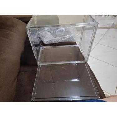 Imagem de Caixa Organizadora Livros Grande Acrílico Com Tampa Exposição Antipoeira Empilhável e Proteção (1 unidade)