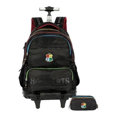 Imagem de Kit Harry Potter Mochila Costas e Rodinhas + Estojo Triplo