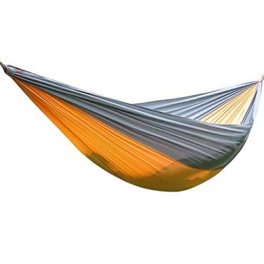 Imagem de Rede dupla de acampamento para 1 2 pessoas com alças de árvore, rede leve e portátil de nylon para paraquedas 210T para caminhadas, viagens, mochila e quintal, F, 250 x 140 cm