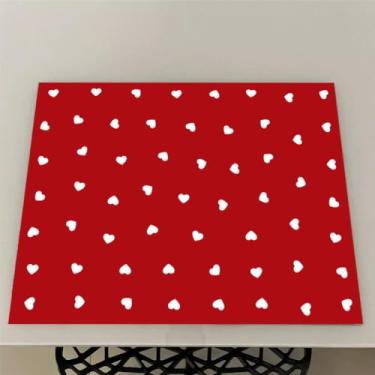 Imagem de Jogo Americano Natal Souplast Impermeável Lona Kit 4 6 8 10 ou 12 Unidades Mesa Posta (Coração 5,10 Peças)