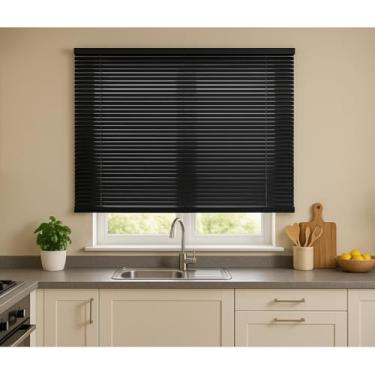 Imagem de Persianas Horizontais, Adequadas Para Salas de Estar e Quartos, Um Item DoméStico Essencial.(Preta)