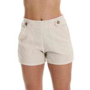 Imagem de Short Social Alfaiataria Frimodas Viscolino Linho Feminino Adulto-Feminino