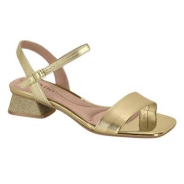Imagem de Sandalia Feminina Beira Rio Salto Baixo Festa Casual Metalizado Ref: 8540.101-Feminino