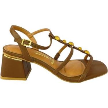 Imagem de Sandália Vizzano Feminina Tira Fina Salto Bloco Conforto Elegante-Feminino