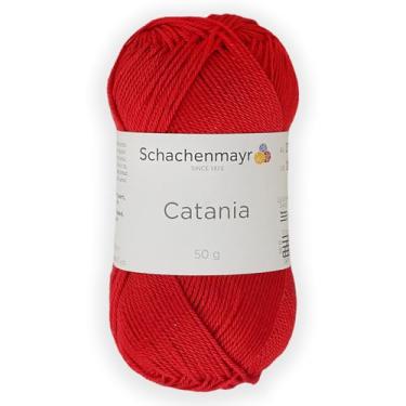 Imagem de 1 novelo/pacote Schachenmayr (SMC) Catania Originals Yarn, cada bola 50 g (125 m), 100% algodão mercerizado para fio de tricô e crochê, peso esportivo, 115 - vermelho