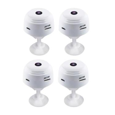 Imagem de ANJ.GG Câmera de Segurança Interna/Externa, Estilo Domo, HD 1080p, Sensor de Presença, Monitoramento Residencial, H22-branco*4, Wi-Fi/Com fio, Visão Noturna, AC/DC