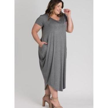 Imagem de Vestido Feminino Plus Size Amplo Comfy Bolsos Laterais - Serena-Feminino