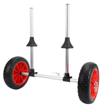 Imagem de Asixxsix Carrinho de Caiaque Dobrável, Porta-Carrinho de Canoa Com Estrutura de Liga de Alumínio Leve Com Rodas de Borracha, de Reboque de Caiaque para Canoa, Prancha de Remo,