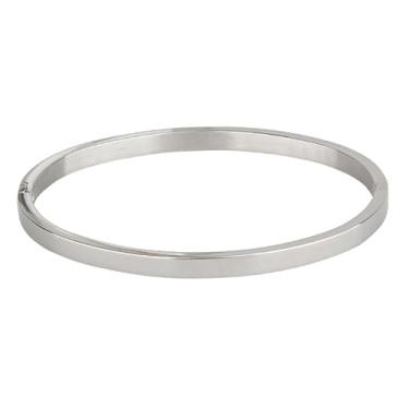 Imagem de Pulseiras de aço inoxidável para mulheres, simples, modernas, joias, presentes para mãe, esposa, namorada, irmã, 50x59mm, Aço inoxidável, Sem Pedra Preciosa