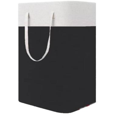 Imagem de Cesto De Roupa Grande Saco Dobrável Para Roupa Suja 75L(PRETO)