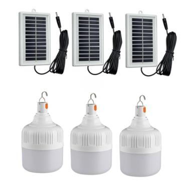 Imagem de Lanterna de acampamento movida a energia solar com lanterna LED recarregável por USB, ideal para acampar e pescar! (3,80W)