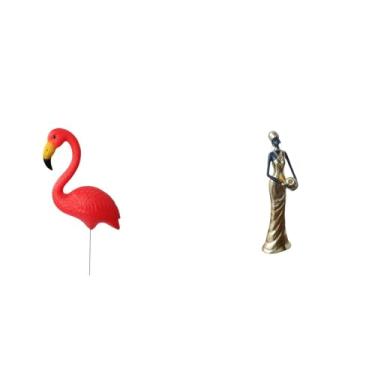 Imagem de Whtkoph Enfeite de Jardim de Fadas em Forma de Flamingo, Estatueta de Tribal Africana, Ideal para Decoração de Primavera, Natal E Outras Ocasiões.