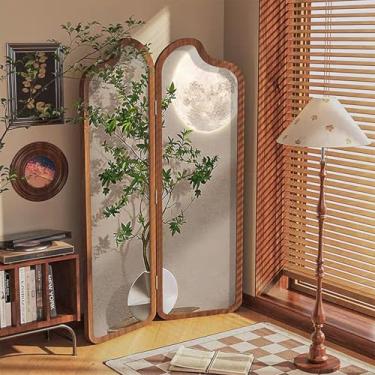 Imagem de Divisória de sala com 2 painéis de 2 divisórias, divisória de sala de 1,5 m de altura, divisória de parede com moldura de madeira à prova d'água, para casa/escritório/loja de roupas (F)