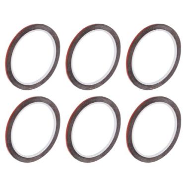 Imagem de Fita Metalizada Vermelha 1/20.3 cm x 55 metros Fita decorativa para detalhes de parede de destaque, artes gráficas, pacote com 6