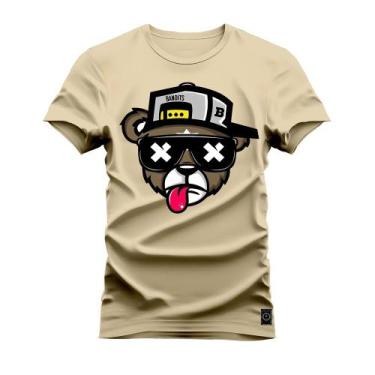 Imagem de Camiseta Premium Nexstar Varias Cores Urso Boné Bolado, Bege, GG