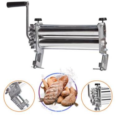 Imagem de Cilindro Para Massa Manual Luxo 03 com Prendedor Cor Prata Botini