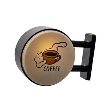 Imagem de Colaxi Ímã de geladeira com luz, decoração brilhante, ornamento, placa de LED para canto de café, para parede, entrada, presentes para inauguração, Style a