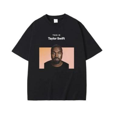 Imagem de Camiseta Feminina Oversized Com Estampa Gráfica Kanye West Hip Hop Alg