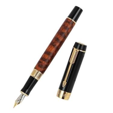 Imagem de AXPTI Caneta-tinteiro de resina, ponta F com conversor, canetas de tinta para escrita, artigos de papelaria, material escolar de escritório (08,06)