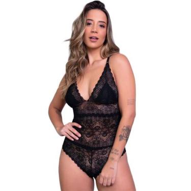 Imagem de Body Decote Lingerie Transparente Casual Blogueira - Bella Fiore Modas