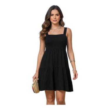 Imagem de Vestido Feminino Moda Curto Casual Elegante Alça Decote Luxo - Mistral