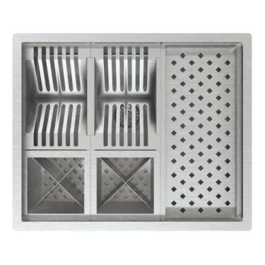 Imagem de Escorredor Calha P/ Cozinha Inox Varanda Gourmet Embutir Pia Granito -