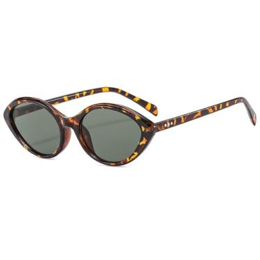 Imagem de Óculos de Sol UV400 - Formato Oval em Gelatina com Rebites e Estampa de Leopardo para Homens e Mulheres, Ideais para Esportes ao Ar Livre, Corrida e Ciclismo, Verde Leopardo