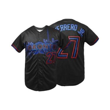 Imagem de Toronto Masculino  Camisa De Beisebol Bordada 27, Modelo Soltinho Com 
