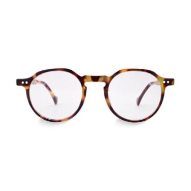 Imagem de Óculos de Grau Redondo Gaia Tortoise Giorno, Armação Tartaruga, Lentes Policarbonato, Unissex, Estilo Retrô