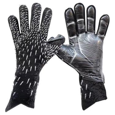 Imagem de Luvas de goleiro de futebol com forte suporte de aderência Luvas de futebol (preto, 7)