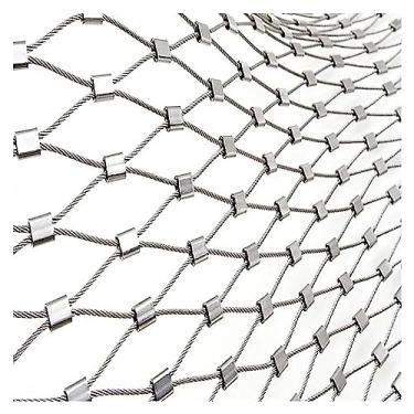 Imagem de Malha de corda de aço inoxidável flexível resistente ao calor para gabinete de aves, rede de proteção de animais anti-queda, malha de metal DIY de 5 cm de diâmetro